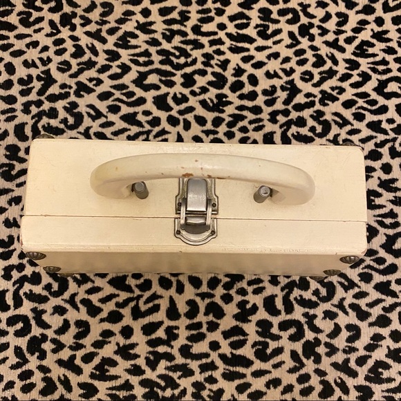 VTG 50s • Portable Handheld Wooden Box Bag - Picture 7 of 14